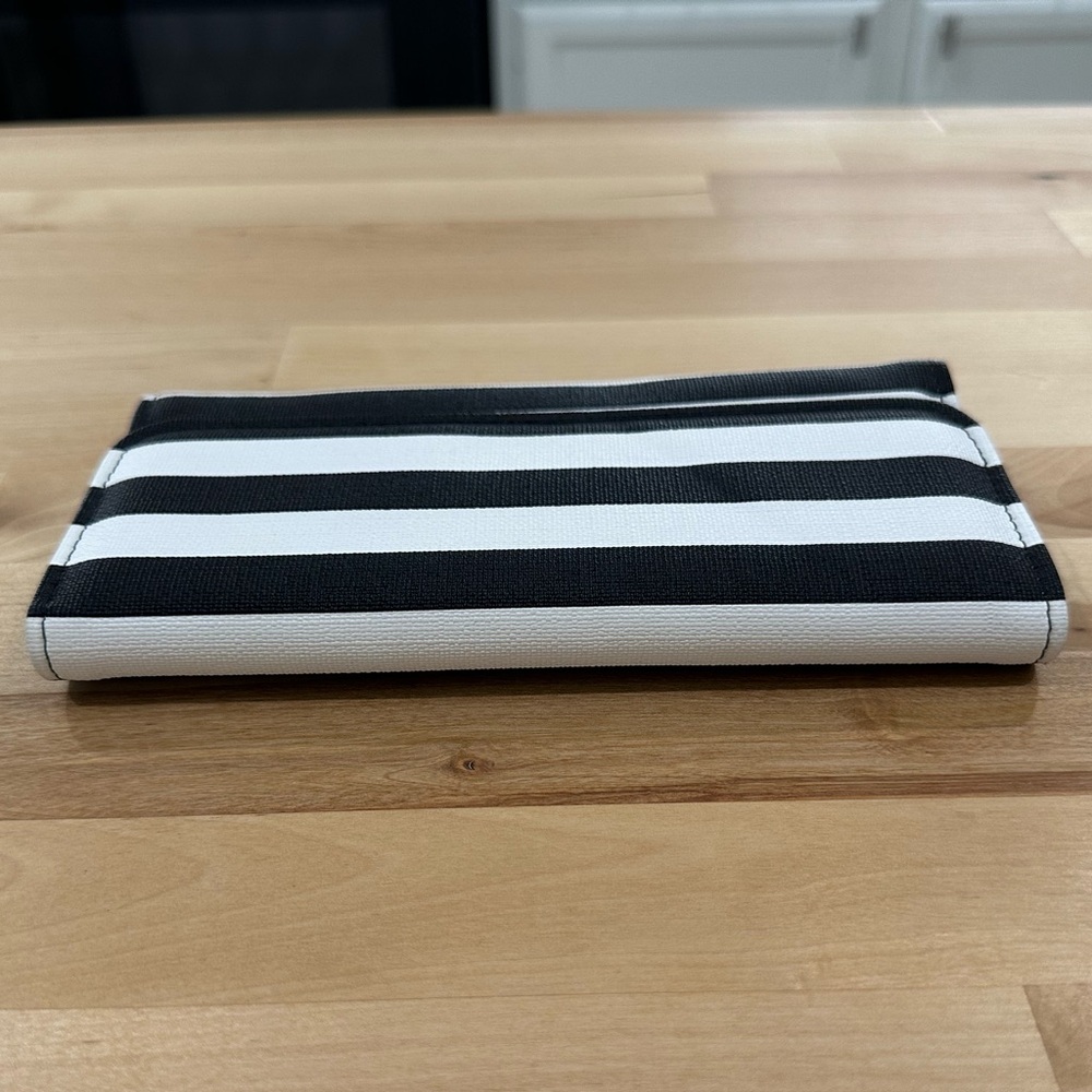 Like New KUT FROM THE KLOTH Black & White Striped Tri-fold Long Wallet - Picture 7 of 15